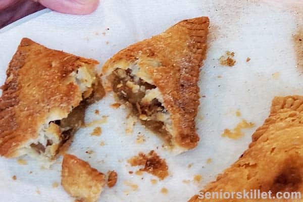 Ugly fried and burnt fried apple pies