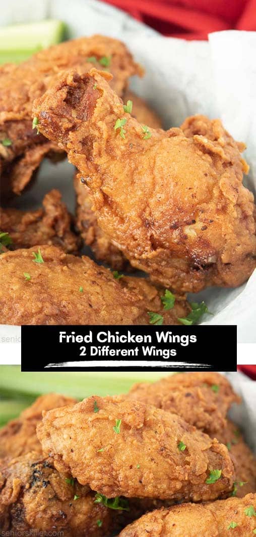 Long pin Fried wings with text banner