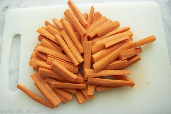 Sliced raw carrots