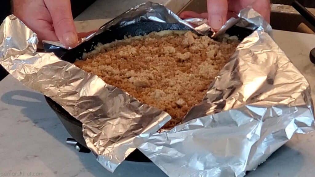 Foil added to pie crust edges