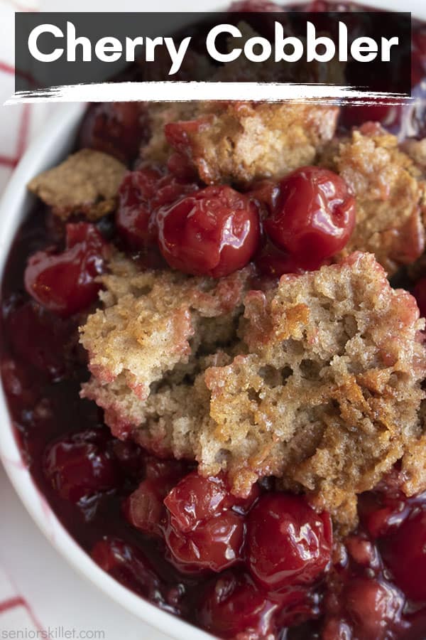 Text on image Cherry Cobbler