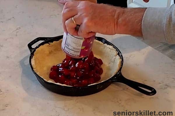 Adding filling to pie crust