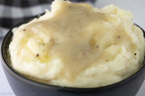 Mashed potatoes with homemade chicken gravy