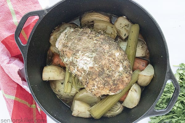 Turkey in a cast iron pot