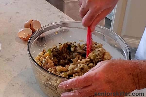 Mixing contents of bowl