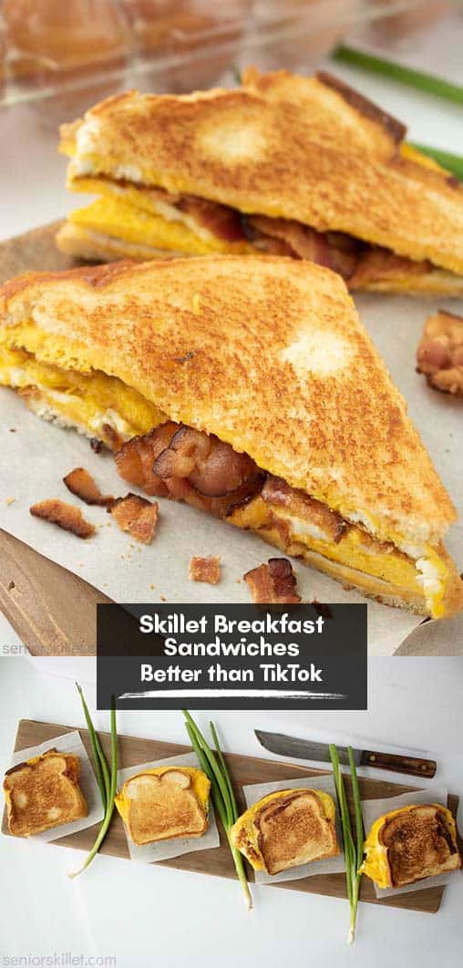 Long pin collage Skillet Breakfast Sandwiches Better than TikTok