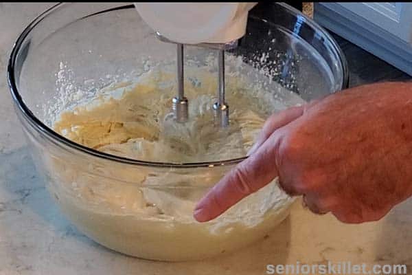 Mixing cake batter