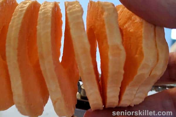 Sliced sweet potato