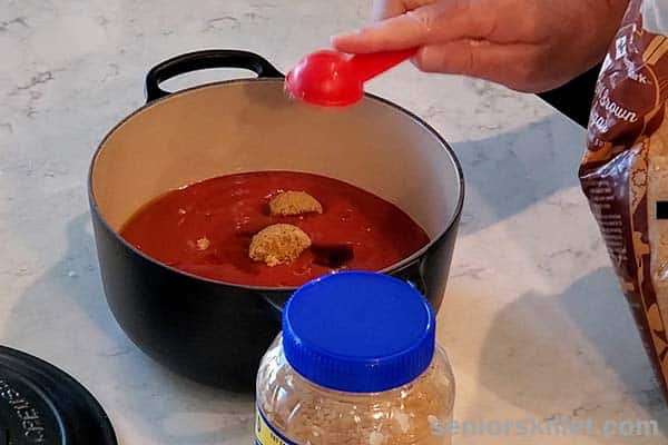 Adding brown sugar to sauce