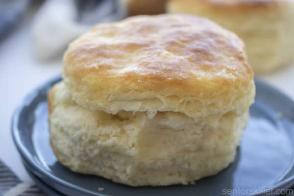 Flakey southern biscuit on a plate