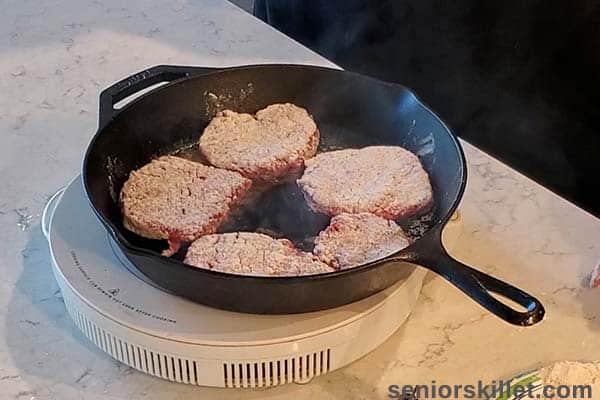 Pan frying cube steak
