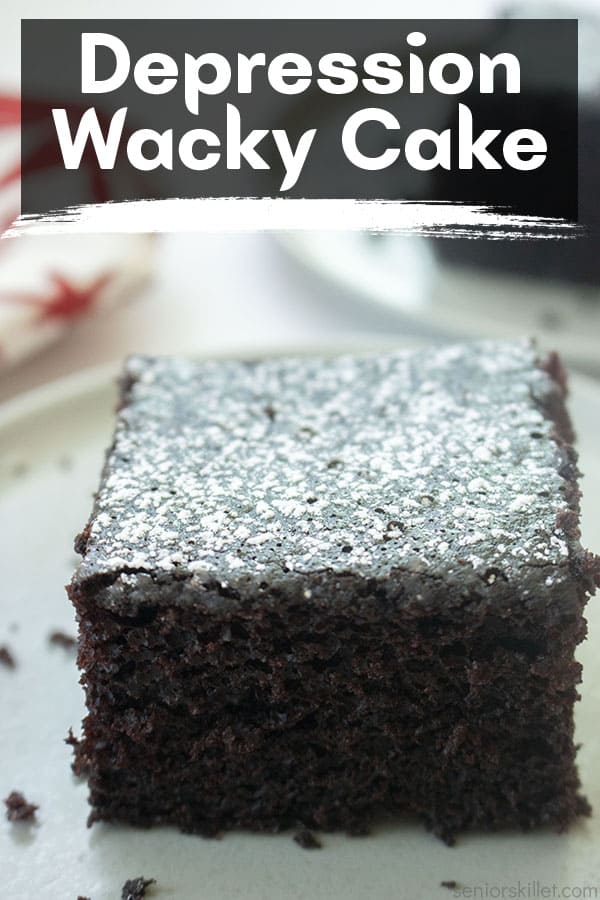 Text on image Depression Wacky Cake