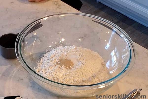 Bread ingredients in a bowl