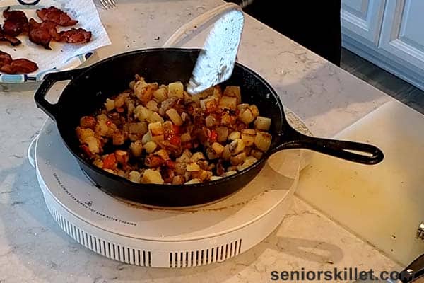 Cooking breakfast potatoes